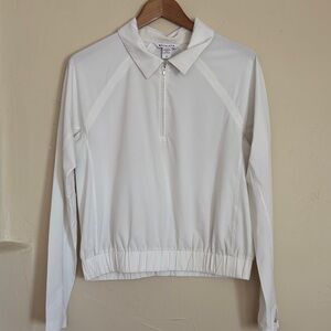 Athleta Off-White Quarter-Zip Top